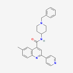 molecular formula C28H28N4O B11122753 N-(1-benzylpiperidin-4-yl)-6-methyl-2-(pyridin-4-yl)quinoline-4-carboxamide 