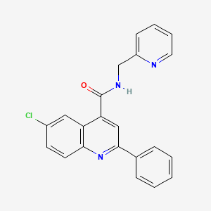 6-chloro-2-phenyl-N-(pyridin-2-ylmethyl)quinoline-4-carboxamide