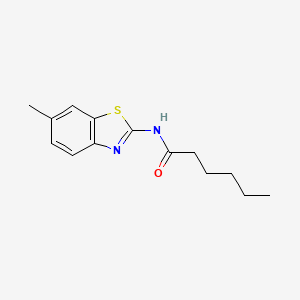 N-(6-methyl-1,3-benzothiazol-2-yl)hexanamide