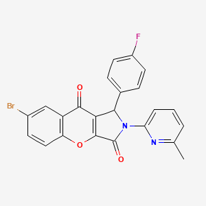 molecular formula C23H14BrFN2O3 B11122882 7-Bromo-1-(4-fluorophenyl)-2-(6-methylpyridin-2-yl)-1,2-dihydrochromeno[2,3-c]pyrrole-3,9-dione 