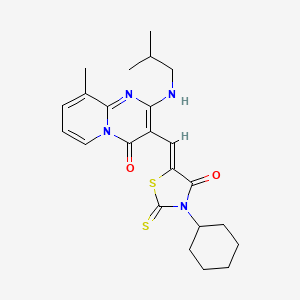 3-[(Z)-(3-cyclohexyl-4-oxo-2-thioxo-1,3-thiazolidin-5-ylidene)methyl]-9-methyl-2-[(2-methylpropyl)amino]-4H-pyrido[1,2-a]pyrimidin-4-one