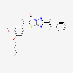 molecular formula C24H23N3O3S B11122901 (5Z)-5-(4-butoxy-3-methoxybenzylidene)-2-[(E)-2-phenylethenyl][1,3]thiazolo[3,2-b][1,2,4]triazol-6(5H)-one 