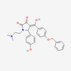 molecular formula C28H28N2O5 B11122903 4-{[4-(benzyloxy)phenyl]carbonyl}-1-[2-(dimethylamino)ethyl]-3-hydroxy-5-(4-hydroxyphenyl)-1,5-dihydro-2H-pyrrol-2-one 