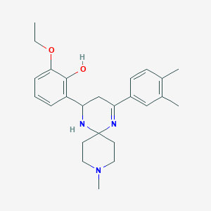 2-[4-(3,4-Dimethylphenyl)-9-methyl-1,5,9-triazaspiro[5.5]undec-4-en-2-yl]-6-ethoxyphenol