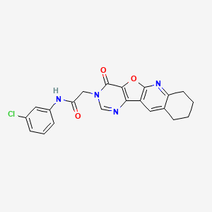 N-(3-chlorophenyl)-2-(15-oxo-17-oxa-2,12,14-triazatetracyclo[8.7.0.03,8.011,16]heptadeca-1(10),2,8,11(16),12-pentaen-14-yl)acetamide