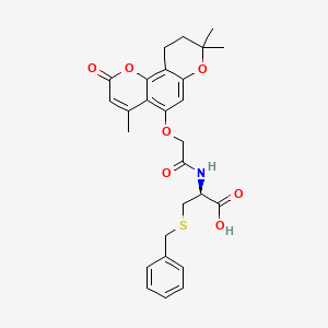 3-(Benzylsulfanyl)-2-[2-({4,8,8-trimethyl-2-oxo-2H,8H,9H,10H-pyrano[2,3-H]chromen-5-YL}oxy)acetamido]propanoic acid