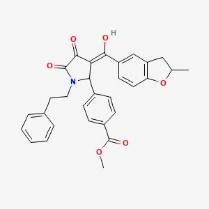 methyl 4-{4-hydroxy-3-[(2-methyl-2,3-dihydro-1-benzofuran-5-yl)carbonyl]-5-oxo-1-(2-phenylethyl)-2,5-dihydro-1H-pyrrol-2-yl}benzoate