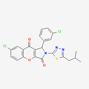 7-Chloro-1-(3-chlorophenyl)-2-[5-(2-methylpropyl)-1,3,4-thiadiazol-2-yl]-1,2-dihydrochromeno[2,3-c]pyrrole-3,9-dione