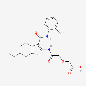 [2-({6-Ethyl-3-[(2-methylphenyl)carbamoyl]-4,5,6,7-tetrahydro-1-benzothiophen-2-yl}amino)-2-oxoethoxy]acetic acid