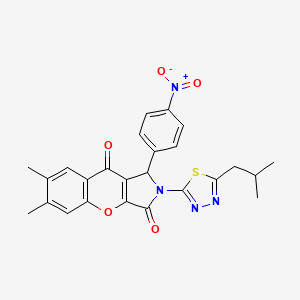 6,7-Dimethyl-2-[5-(2-methylpropyl)-1,3,4-thiadiazol-2-yl]-1-(4-nitrophenyl)-1,2-dihydrochromeno[2,3-c]pyrrole-3,9-dione