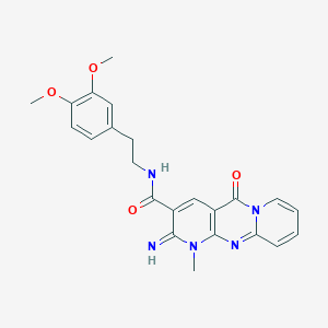 N-[2-(3,4-dimethoxyphenyl)ethyl]-6-imino-7-methyl-2-oxo-1,7,9-triazatricyclo[8.4.0.03,8]tetradeca-3(8),4,9,11,13-pentaene-5-carboxamide