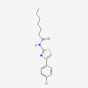 N-[4-(4-chlorophenyl)-1,3-thiazol-2-yl]heptanamide