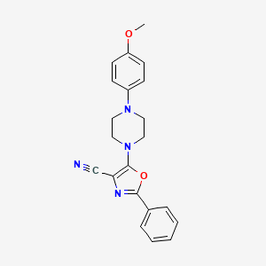 molecular formula C21H20N4O2 B11123155 5-[4-(4-Methoxyphenyl)piperazin-1-yl]-2-phenyl-1,3-oxazole-4-carbonitrile 