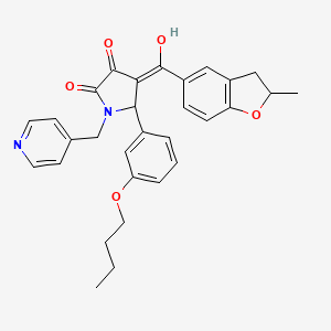 5-(3-butoxyphenyl)-3-hydroxy-4-[(2-methyl-2,3-dihydro-1-benzofuran-5-yl)carbonyl]-1-(pyridin-4-ylmethyl)-1,5-dihydro-2H-pyrrol-2-one