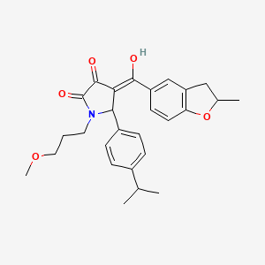 3-hydroxy-1-(3-methoxypropyl)-4-[(2-methyl-2,3-dihydro-1-benzofuran-5-yl)carbonyl]-5-[4-(propan-2-yl)phenyl]-1,5-dihydro-2H-pyrrol-2-one