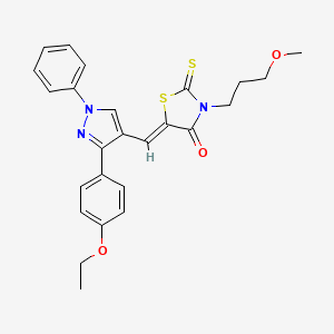 (5Z)-5-{[3-(4-ethoxyphenyl)-1-phenyl-1H-pyrazol-4-yl]methylidene}-3-(3-methoxypropyl)-2-thioxo-1,3-thiazolidin-4-one