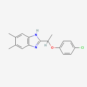 molecular formula C17H17ClN2O B11123220 2-[1-(4-chlorophenoxy)ethyl]-5,6-dimethyl-1H-benzimidazole 