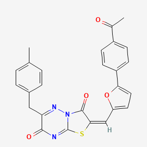 (2E)-2-{[5-(4-acetylphenyl)furan-2-yl]methylidene}-6-(4-methylbenzyl)-7H-[1,3]thiazolo[3,2-b][1,2,4]triazine-3,7(2H)-dione