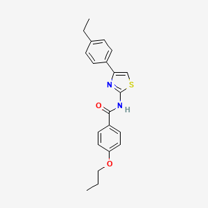 molecular formula C21H22N2O2S B11123229 N-[4-(4-ethylphenyl)-1,3-thiazol-2-yl]-4-propoxybenzamide 