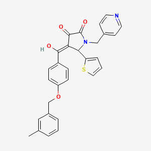 molecular formula C29H24N2O4S B11123257 3-hydroxy-4-({4-[(3-methylbenzyl)oxy]phenyl}carbonyl)-1-(pyridin-4-ylmethyl)-5-(thiophen-2-yl)-1,5-dihydro-2H-pyrrol-2-one 