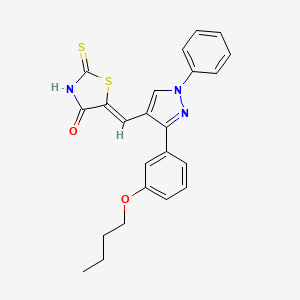 (5Z)-5-{[3-(3-butoxyphenyl)-1-phenyl-1H-pyrazol-4-yl]methylidene}-2-thioxo-1,3-thiazolidin-4-one