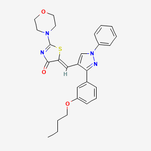 5-{(Z)-1-[3-(3-butoxyphenyl)-1-phenyl-1H-pyrazol-4-yl]methylidene}-2-morpholino-1,3-thiazol-4-one