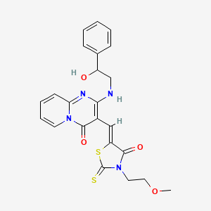 2-[(2-hydroxy-2-phenylethyl)amino]-3-{(Z)-[3-(2-methoxyethyl)-4-oxo-2-thioxo-1,3-thiazolidin-5-ylidene]methyl}-4H-pyrido[1,2-a]pyrimidin-4-one