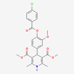 Dimethyl 4-(4-{[(4-chlorophenyl)carbonyl]oxy}-3-methoxyphenyl)-2,6-dimethyl-1,4-dihydropyridine-3,5-dicarboxylate