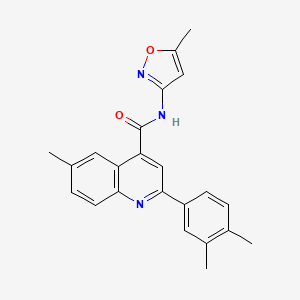 molecular formula C23H21N3O2 B11123328 2-(3,4-dimethylphenyl)-6-methyl-N-(5-methyl-1,2-oxazol-3-yl)quinoline-4-carboxamide 