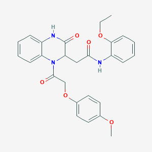 N-(2-ethoxyphenyl)-2-{1-[(4-methoxyphenoxy)acetyl]-3-oxo-1,2,3,4-tetrahydroquinoxalin-2-yl}acetamide