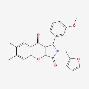 2-(Furan-2-ylmethyl)-1-(3-methoxyphenyl)-6,7-dimethyl-1,2-dihydrochromeno[2,3-c]pyrrole-3,9-dione