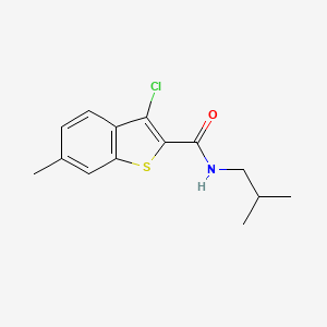 molecular formula C14H16ClNOS B11123395 3-chloro-6-methyl-N-(2-methylpropyl)-1-benzothiophene-2-carboxamide 