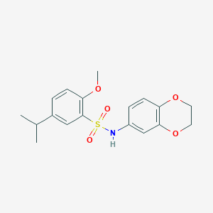 N-(2,3-dihydro-1,4-benzodioxin-6-yl)-2-methoxy-5-(propan-2-yl)benzenesulfonamide