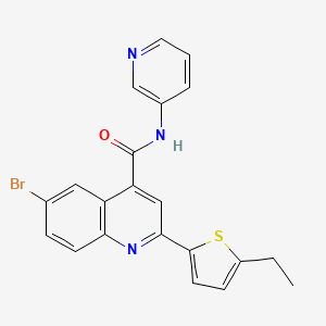 molecular formula C21H16BrN3OS B11123400 6-bromo-2-(5-ethylthiophen-2-yl)-N-(pyridin-3-yl)quinoline-4-carboxamide 