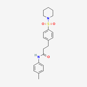 N-(4-methylphenyl)-3-[4-(piperidin-1-ylsulfonyl)phenyl]propanamide