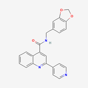 N-(1,3-benzodioxol-5-ylmethyl)-2-pyridin-4-ylquinoline-4-carboxamide