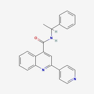 molecular formula C23H19N3O B11123427 N-(1-phenylethyl)-2-(pyridin-4-yl)quinoline-4-carboxamide 