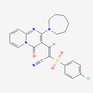 (2E)-3-[2-(azepan-1-yl)-4-oxo-4H-pyrido[1,2-a]pyrimidin-3-yl]-2-[(4-chlorophenyl)sulfonyl]prop-2-enenitrile