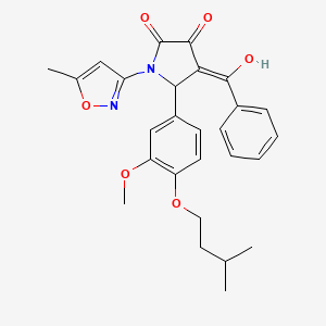 3-hydroxy-5-[3-methoxy-4-(3-methylbutoxy)phenyl]-1-(5-methyl-1,2-oxazol-3-yl)-4-(phenylcarbonyl)-1,5-dihydro-2H-pyrrol-2-one