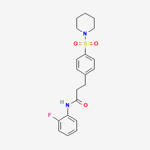 N-(2-fluorophenyl)-3-[4-(piperidin-1-ylsulfonyl)phenyl]propanamide