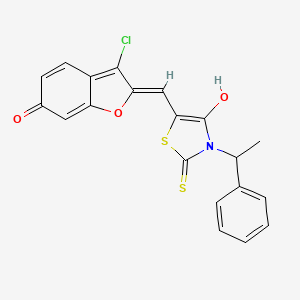 (5Z)-5-[(3-chloro-6-hydroxy-1-benzofuran-2-yl)methylidene]-3-(1-phenylethyl)-2-thioxo-1,3-thiazolidin-4-one