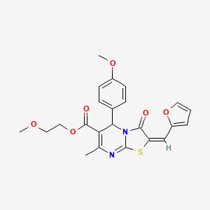 2-methoxyethyl (2E)-2-(furan-2-ylmethylidene)-5-(4-methoxyphenyl)-7-methyl-3-oxo-2,3-dihydro-5H-[1,3]thiazolo[3,2-a]pyrimidine-6-carboxylate