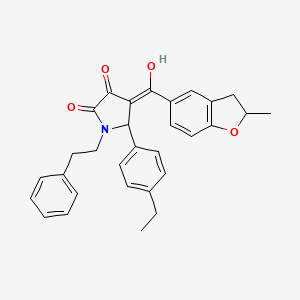 5-(4-ethylphenyl)-3-hydroxy-4-[(2-methyl-2,3-dihydro-1-benzofuran-5-yl)carbonyl]-1-(2-phenylethyl)-1,5-dihydro-2H-pyrrol-2-one