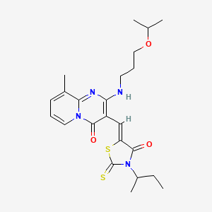 (5Z)-3-butan-2-yl-5-[[9-methyl-4-oxo-2-(3-propan-2-yloxypropylamino)pyrido[1,2-a]pyrimidin-3-yl]methylidene]-2-sulfanylidene-1,3-thiazolidin-4-one