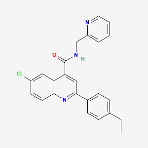 6-chloro-2-(4-ethylphenyl)-N-(pyridin-2-ylmethyl)quinoline-4-carboxamide