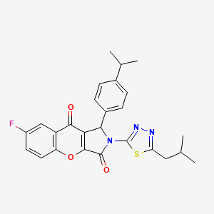 7-Fluoro-2-[5-(2-methylpropyl)-1,3,4-thiadiazol-2-yl]-1-[4-(propan-2-yl)phenyl]-1,2-dihydrochromeno[2,3-c]pyrrole-3,9-dione