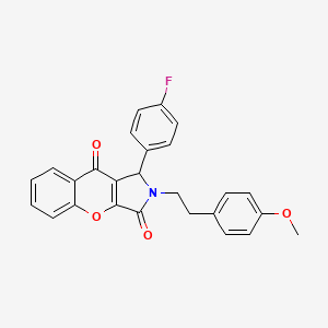 molecular formula C26H20FNO4 B11123555 1-(4-Fluorophenyl)-2-[2-(4-methoxyphenyl)ethyl]-1,2-dihydrochromeno[2,3-c]pyrrole-3,9-dione 