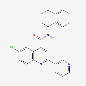 6-chloro-2-(pyridin-3-yl)-N-(1,2,3,4-tetrahydronaphthalen-1-yl)quinoline-4-carboxamide