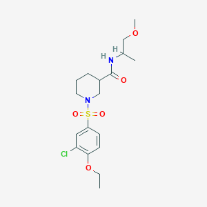 molecular formula C18H27ClN2O5S B11123610 1-(3-Chloro-4-ethoxybenzenesulfonyl)-N-(1-methoxypropan-2-YL)piperidine-3-carboxamide 