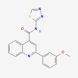 molecular formula C19H14N4O2S B11123622 2-(3-methoxyphenyl)-N-(1,3,4-thiadiazol-2-yl)quinoline-4-carboxamide 